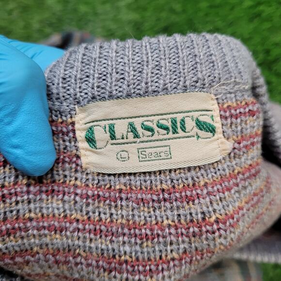 VTG 80s Sears Boxy Crop Fair Isle Sweater Tapered Hem 80s Fit Large - Picture 5 of 5